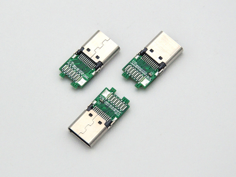 Type-C 24-pin female socket with 3.1K ohm functionality and 10NF capacitor